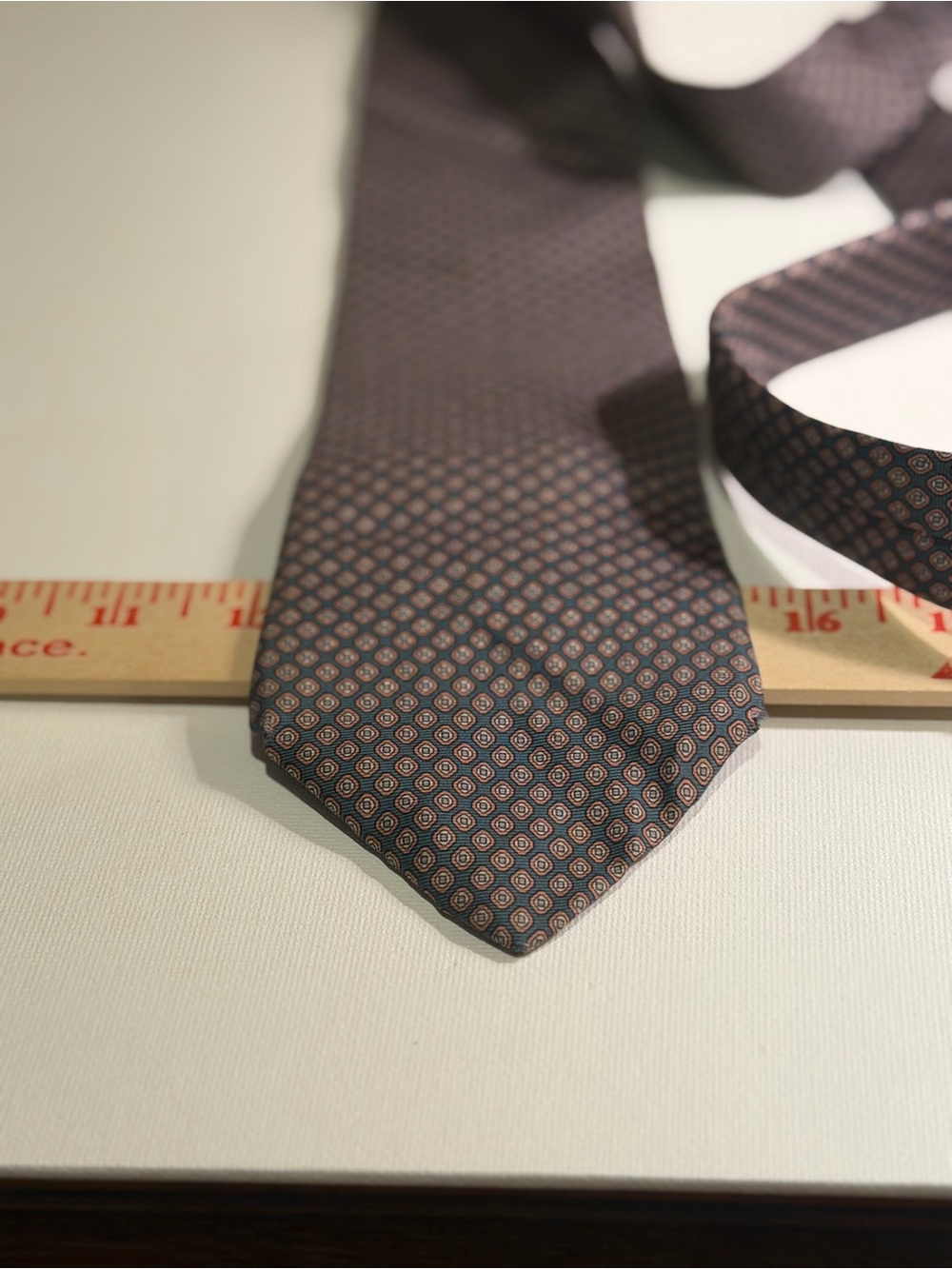 Etienne Aigner Silk Geometric Pattern Tie in Dark Brown